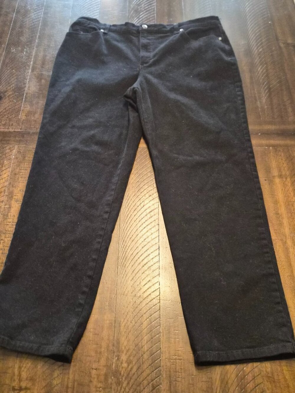 Gloria Vanderbilt Womens Amanda Jeans Black Size 18 Short Velvet Stretch G097